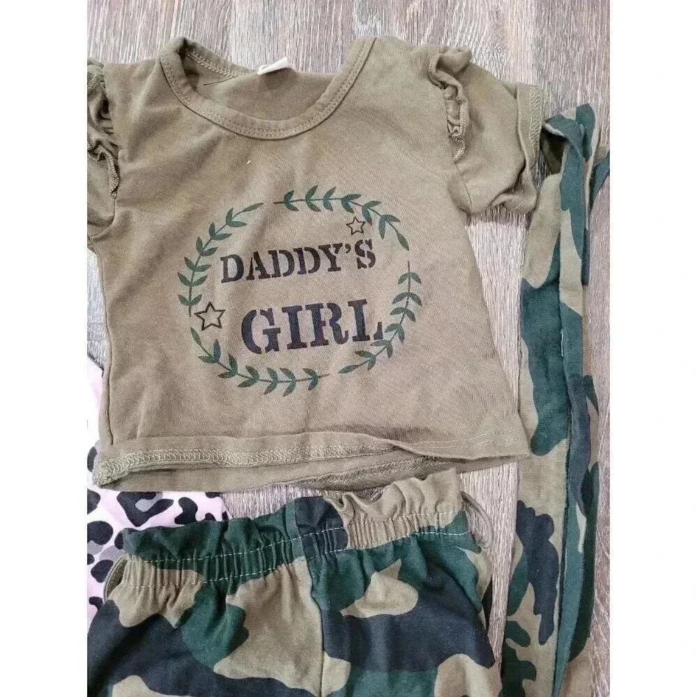 Shein Baby girl clothing outfits camo daddys girls size 6-12 months‎
